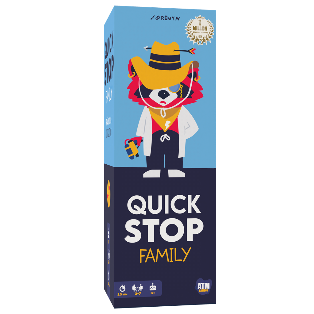 Asmodee - Gioco da tavolo per famiglie Quick Stop - Gioco da tavolo dinamico per famiglia e amici - + 6 anni - Spagnolo