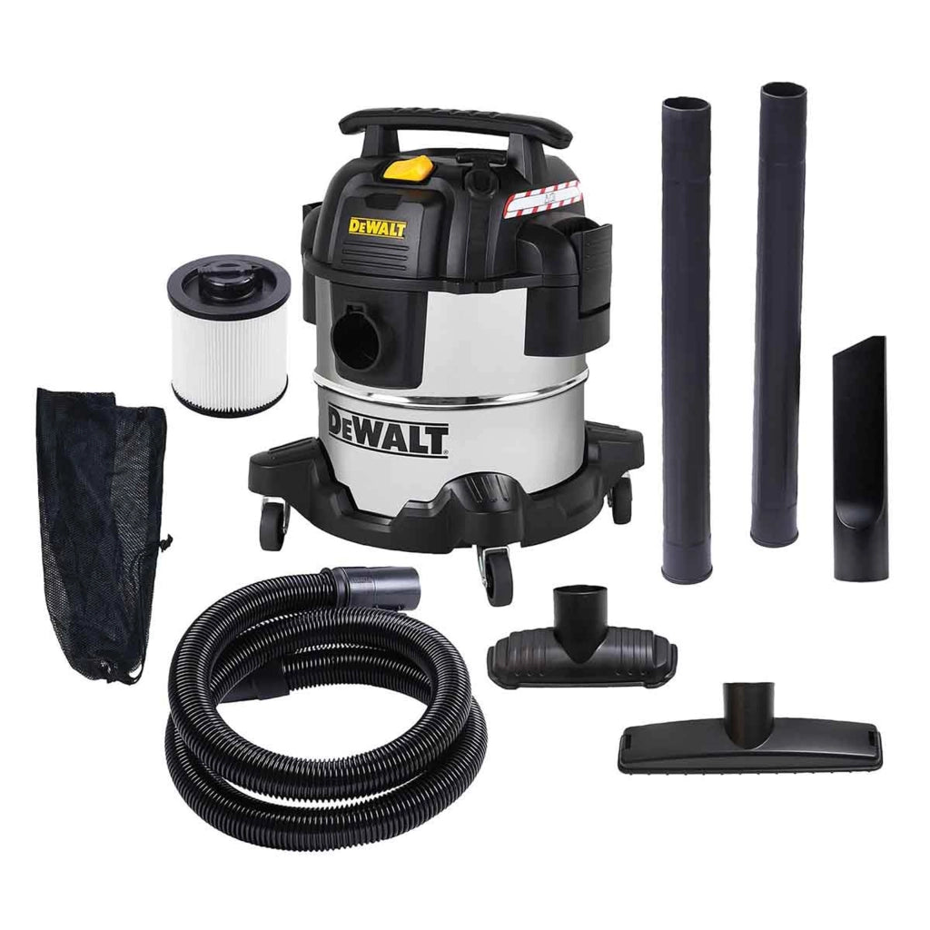 Aspiratore 20 LT solidi e liquidi con presa utensili fusto in acciaio - DXV20SPTA