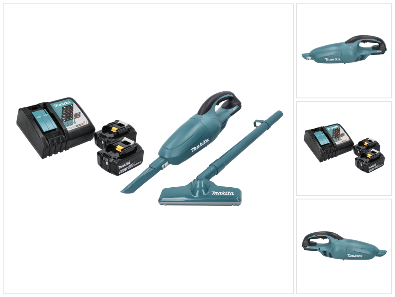 Aspiratore A Batteria Makita Dcl 180 Rg 18 V Verde + 2x Batteria Ricaricabile 6,0 Ah + Caricabatterie