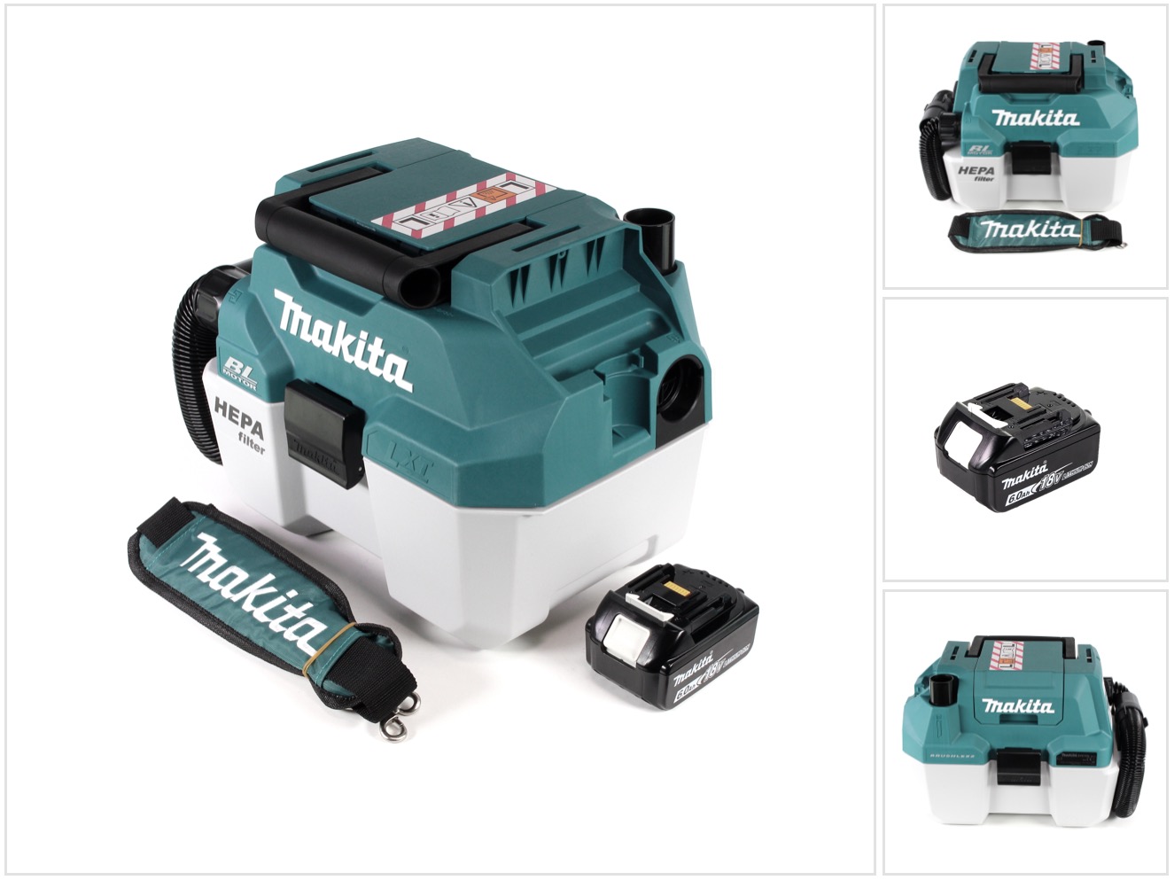 Aspiratore A Batteria Makita Dvc 750 Lg1x3 18 V Portatile + 1x Batteria 6,0 Ah - Senza Accessori, Senza Caricabatterie Aspiratore A Batteria Makita Dvc 750 Lg1x3 18 V Portatile + 1x Batteria 6,0 Ah - Senza Accessori, Senza Caricabatterie