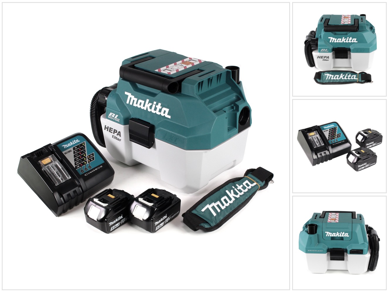 Aspiratore A Batteria Makita Dvc 750 Lrtx3 18 V Portatile + 2 Batterie Da 5,0 Ah E Caricabatterie - Senza Accessori Aspiratore A Batteria Makita Dvc 750 Lrtx3 18 V Portatile + 2 Batterie Da 5,0 Ah E Caricabatterie - Senza Accessori