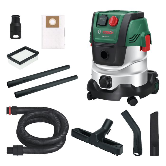 Aspiratore Universale Bosch - Pas 20-220prs - 1300w - 65 L/s - Serbatoio 20l - 220 Mbar