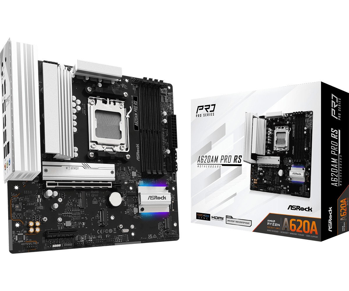 Asrock A620AM Pro RS AMD A620A Socket AM5 micro ATX Asrock A620AM Pro RS AMD A620A Socket AM5 micro ATX