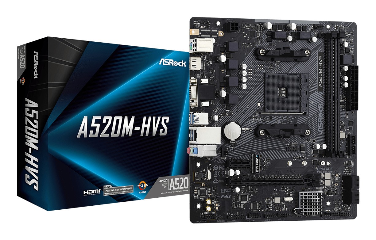 ASRock AM4 A520M-HVS uATX ASRock AM4 A520M-HVS uATX