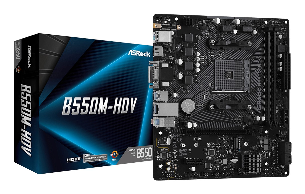 Asrock B550M-HDV AMD B550 Socket AM4 micro ATX Asrock B550M-HDV AMD B550 Socket AM4 micro ATX