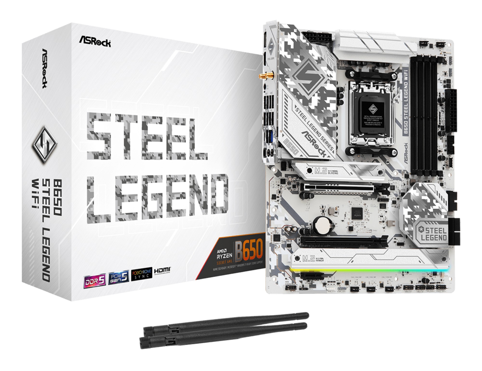 Asrock B650 Steel Legend WiFi AMD B650 Socket AM5 ATX Asrock B650 Steel Legend WiFi AMD B650 Socket AM5 ATX