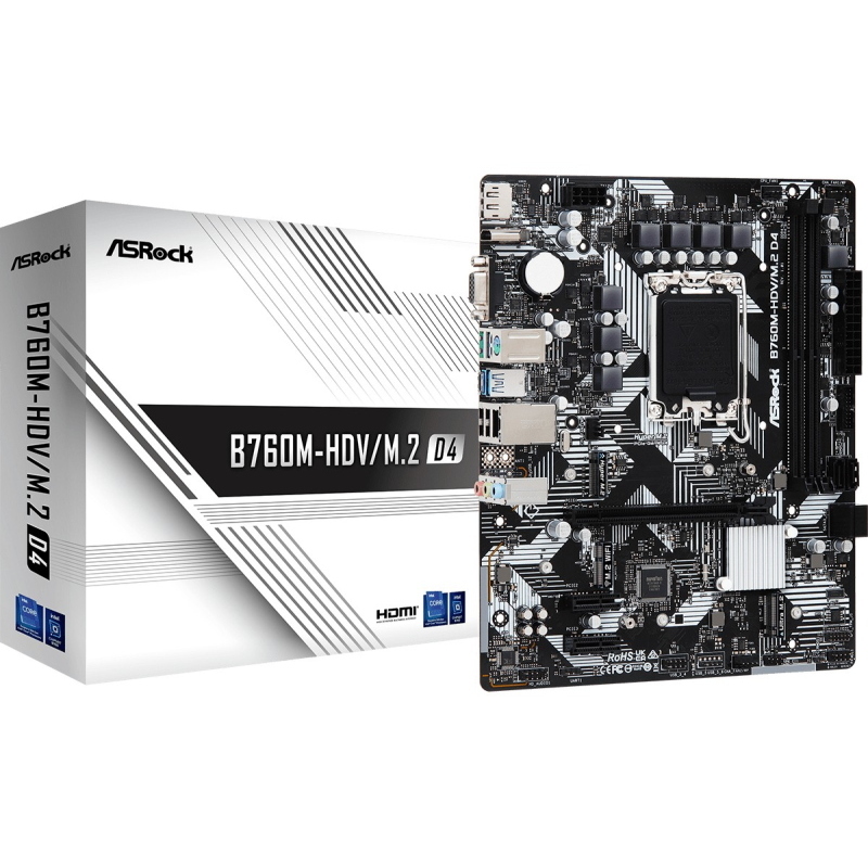 Asrock b760m-hdv/m.2 d4 intel b760 lga 1700 micro atx