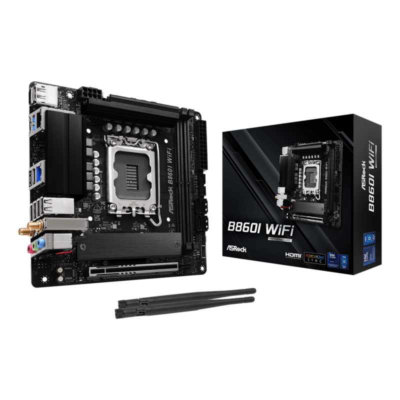 Asrock b860i wifi - motherboard - mini-itx - lga1851-sockel - b860 chipsatz - usb-c 3.2 gen 2x2, usb-c 3.2 gen2, usb 3.2