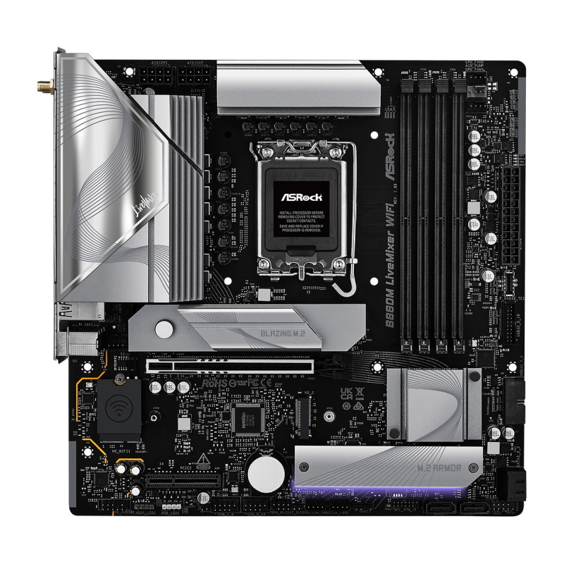 Asrock b860m livemixer wifi intel b860 lga 1851 (socket v1) micro atx