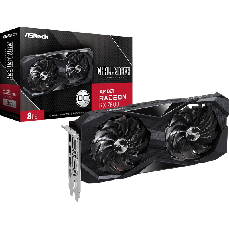 Asrock challenger 90-ga41zz-00uanf scheda video amd radeon rx 7600 8 gb gddr6