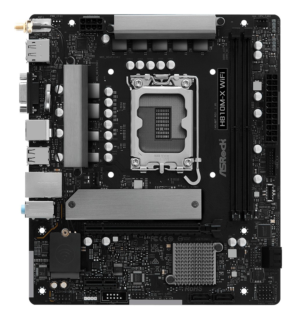 Asrock H810M-X WiFi Intel H810 LGA 1851 (Socket V1) micro ATX