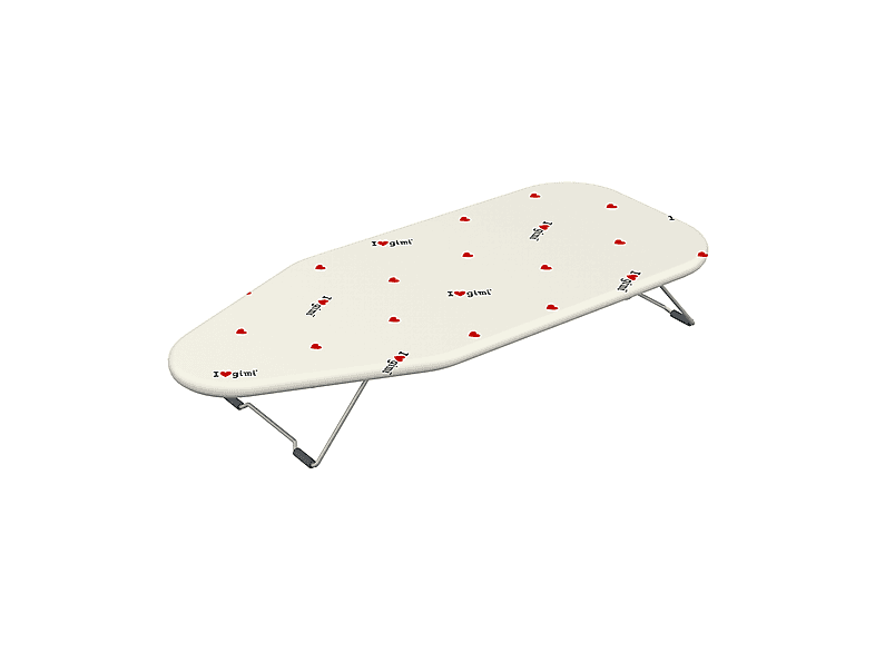 ASSE DA STIRO TAVOLO GIMI POLLICINO, Piano Traspirante in Rete d'Acciaio 73x32 cm, Pieghevole Salvaspazio con Gancio per Armadio, Copriasse 100% cotone