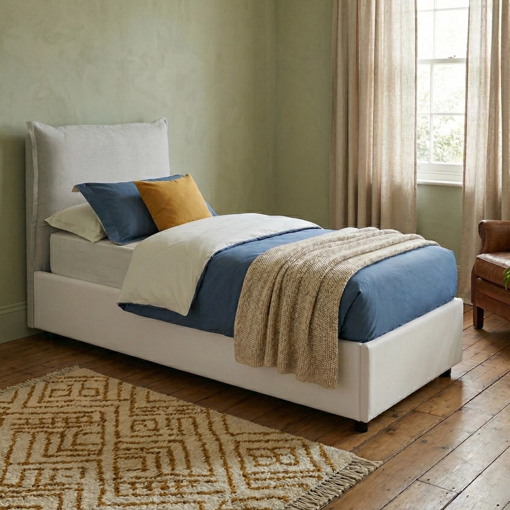 Assoreta, Letto Singolo Materasso Incluso Made in Italy, Bianco
