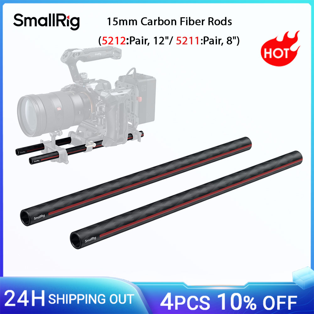Aste in fibra di carbonio SmallRig da 15 mm per accessori Vieni con morsetti per aste da 15 mm Set da 2 pezzi da 8/12 pollici per fotocamera DSLR Sony Aste in fibra di carbonio SmallRig da 15 mm per accessori Vieni con morsetti per aste da 15 mm Set da 2 pezzi da 8/12 pollici per fotocamera DSLR Sony
