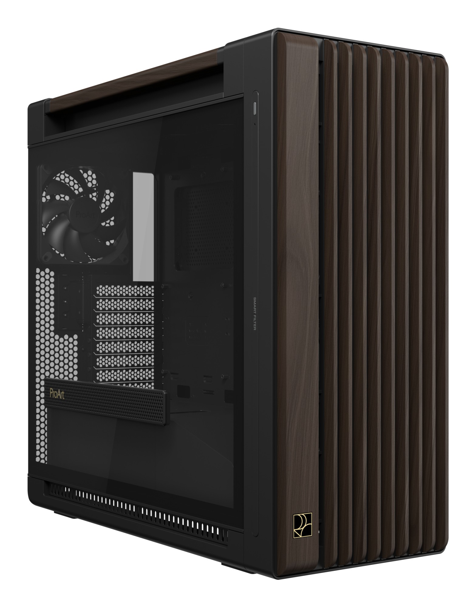 Asus Case Proart Pa602 Walnut Wood Tg Pwm Modern Black