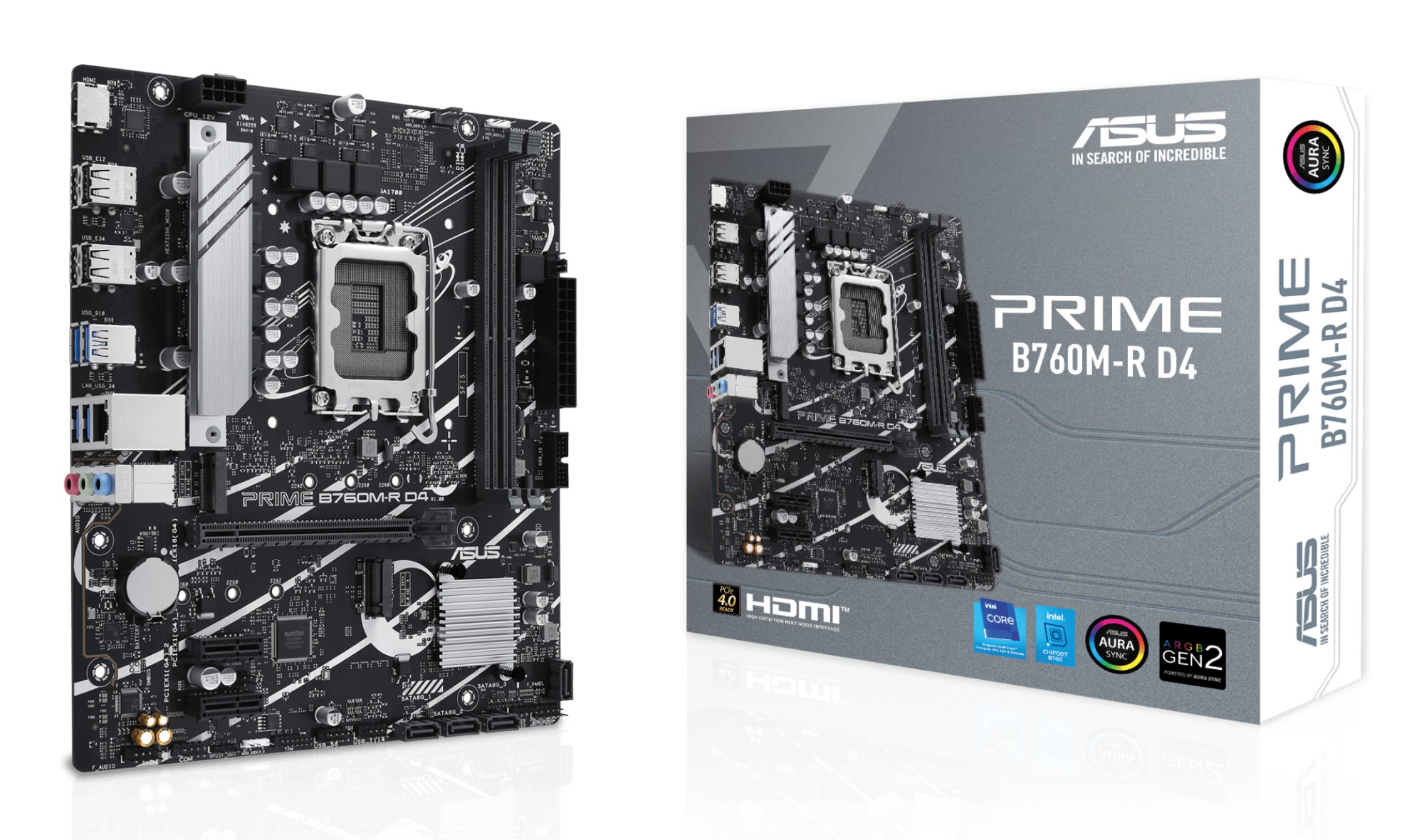 Asus Mb B760 Prima B760M-R D4 Lga1700 Ddr4 2 X Dimm Slots Max. 64Gb