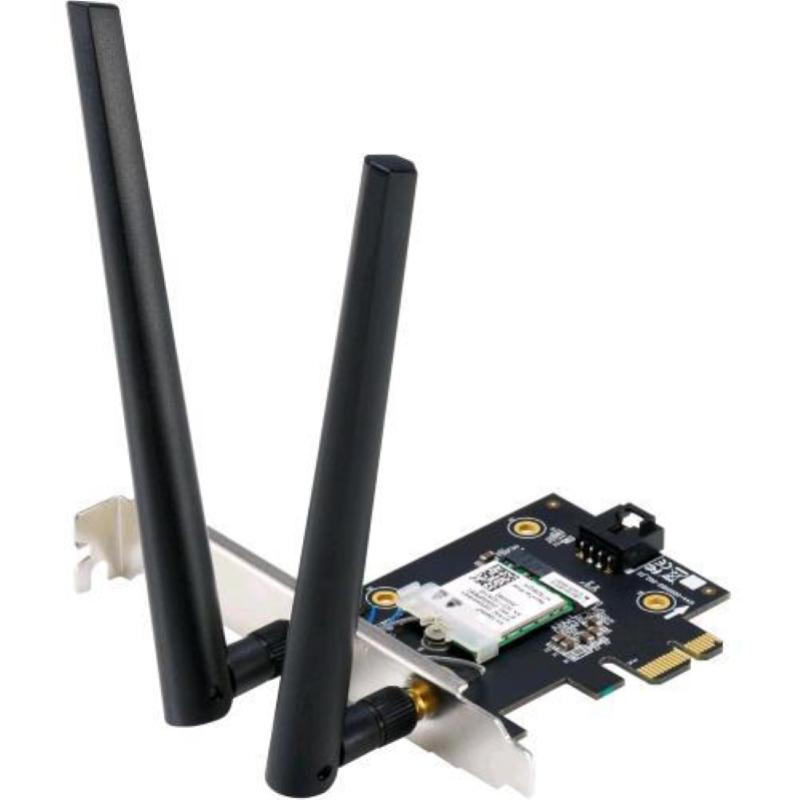Asus pce-be6500 adattatore di rete wireless wi-fi 7 tri band bluetooth 5.4 pcie 2 antenne regolabili