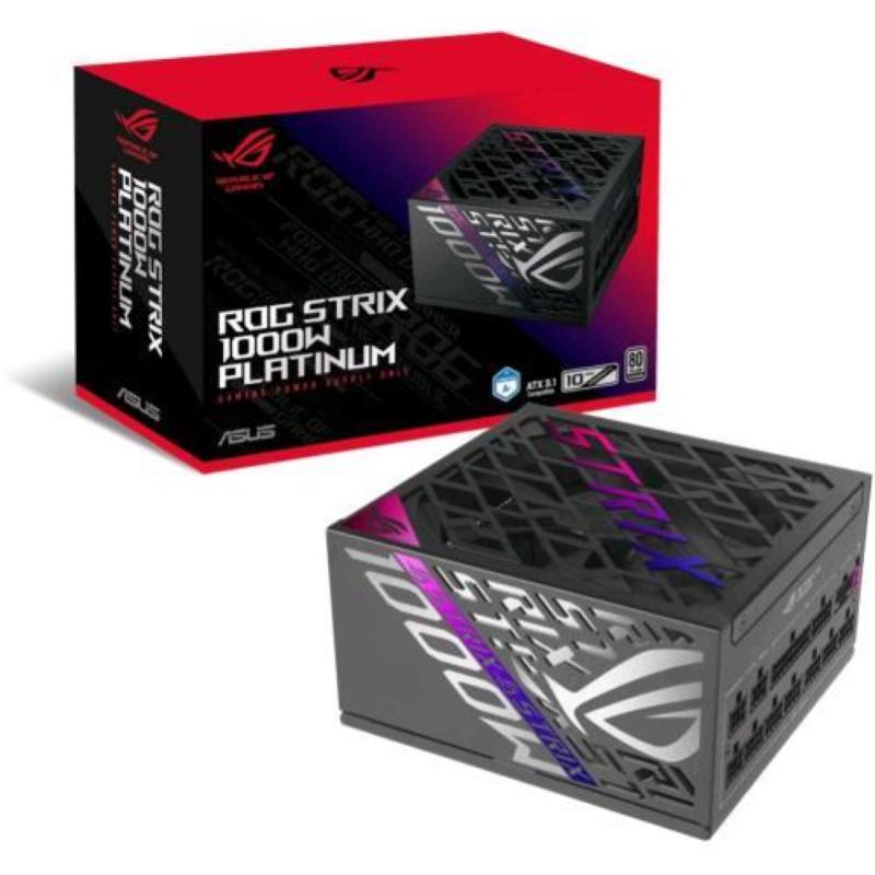 Asus rog strix 1000p gaming alimentatore modulare per pc 1000w di potenza pcle gen 5.0 80 plus titanium standard atx 3.1 ventola con doppio cuscinetto a sfera nero rog-strix-1000p-gaming