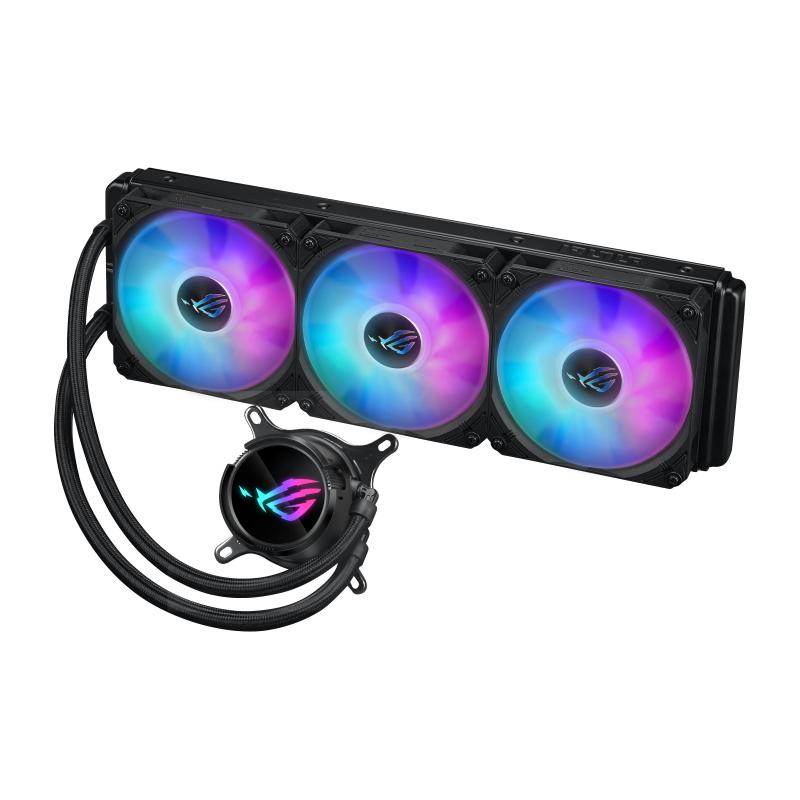 Asus rog strix lc iii 360 argb dissipatore a liquido per cpu pompa asetek v2 di 7a generazione ventole argb rog premium aura sync nero