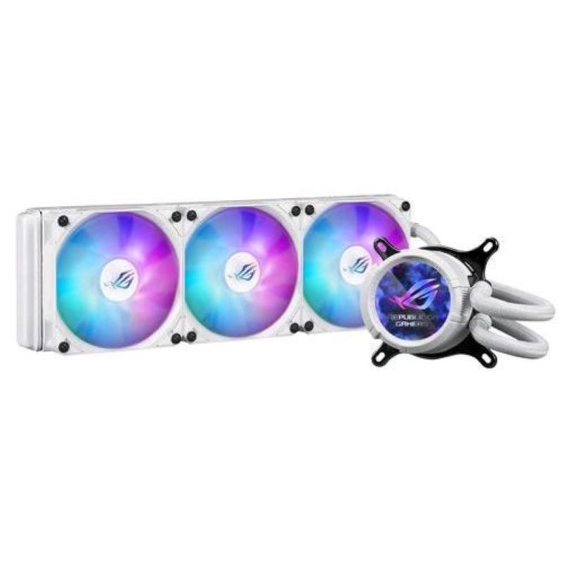 Asus rog strix lc iii 360 argb lcd white edition liquid cooler triple fan bianco