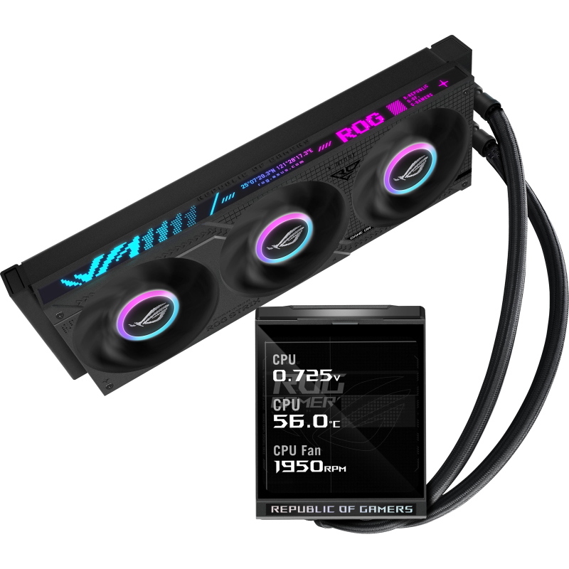 Asus rog strix lc iv 360 argb lcd cpu liquid cooler display lcd intel 1851/1700 amd am5/am4