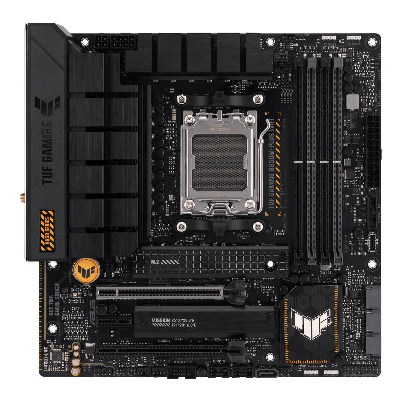 Asus tuf gaming b650m-plus wifi scheda madre gaming micro atx, amd b650, am5, ddr5, 3xpci 4.0, wifi 6 (802.11ax), intel 2.5gb ethernet, realtek 7.1, 2xm.2, 4xsata 6gb-s, aura sync rgb, nero