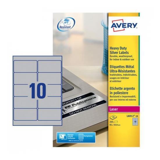 Avery Etichette In Poliestere Argento 20F L6012-20