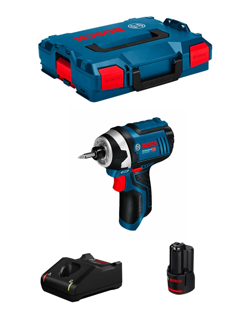 Avvitatore a massa battente BOSCH GDR 12V-105 (1 x 2,0 Ah + GAL12V-40 + L-Boxx 102)