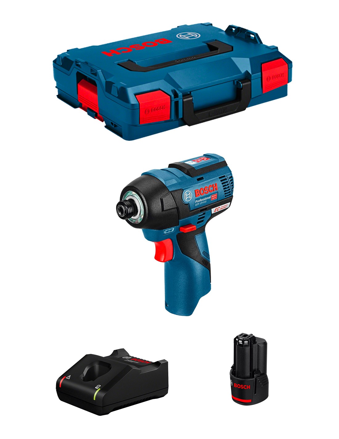 Avvitatore A Massa Battente Bosch Gdr 12v-110 (1 X 3,0 Ah + Gal12v-40 + L-boxx 102)