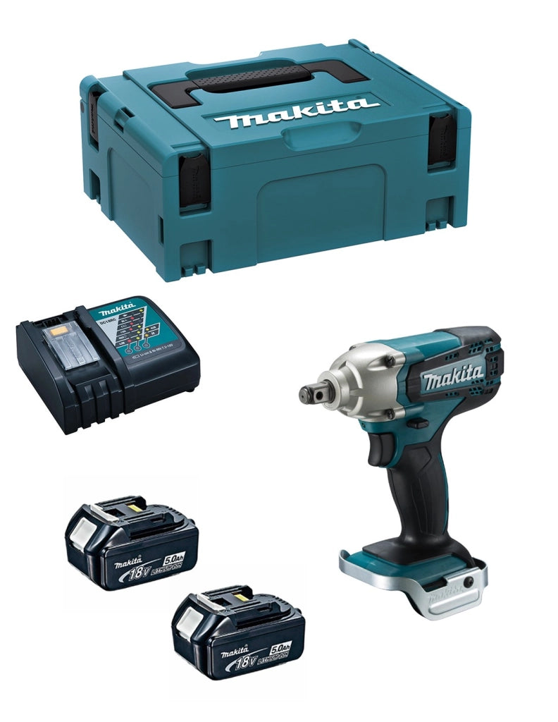 Avvitatore ad Impulsi MAKITA DTW190RTJ (2 x 5,0 Ah + DC18RC + MAKPAC 2)
