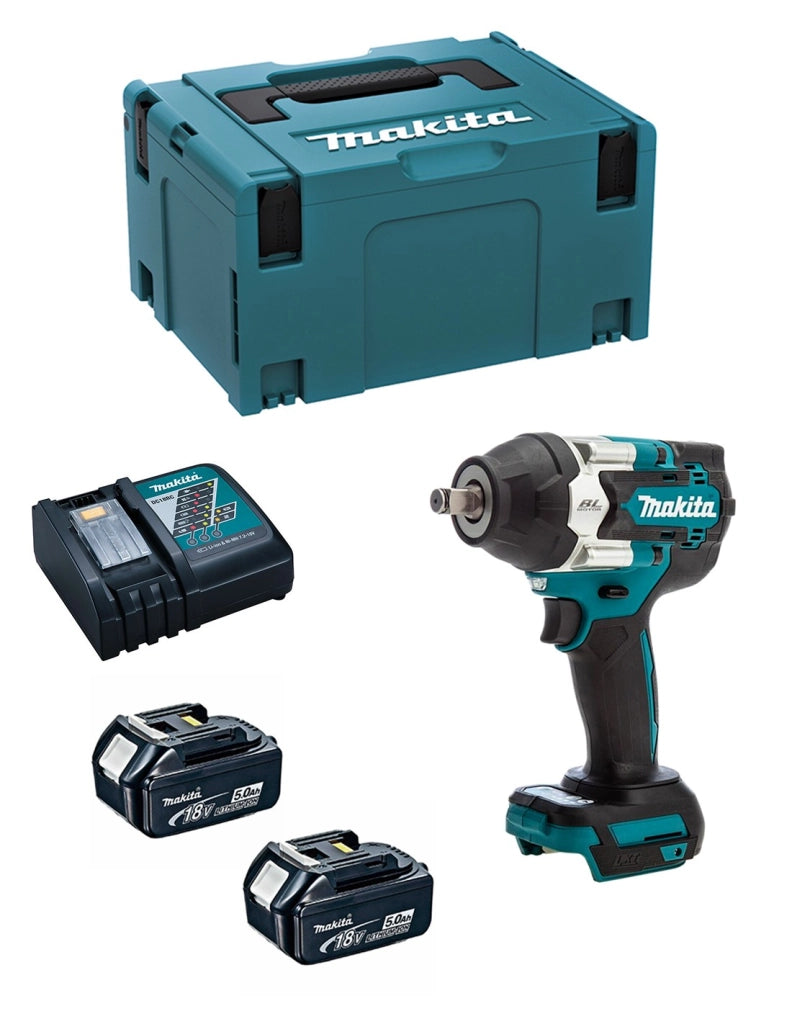 Avvitatore ad Impulsi MAKITA DTW700RTJ (2 x 5,0 Ah + DC18RC + MAKPAC 3)