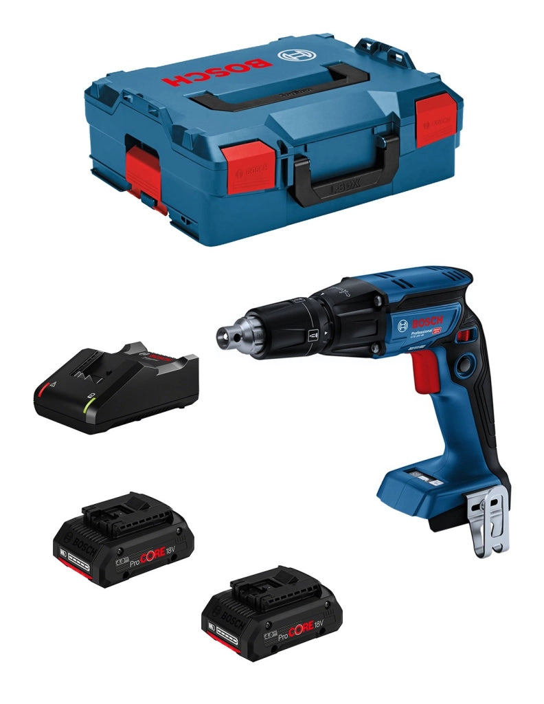 Avvitatore per Cartongesso BOSCH GTB 18V-45 (2 x 4,0 Ah ProCORE + GAL18V40 + L-Boxx 136)