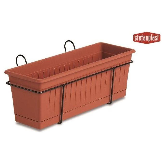 Balconiera con cassetta piante inclusa (50x16x16,5cm) Terracotta 86060