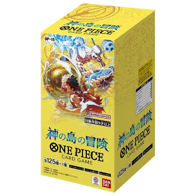 Bandai One Piece Card Game booster box OP-15 Adventure on Kami's Island 24 buste 6 carte per busta versione giapponese