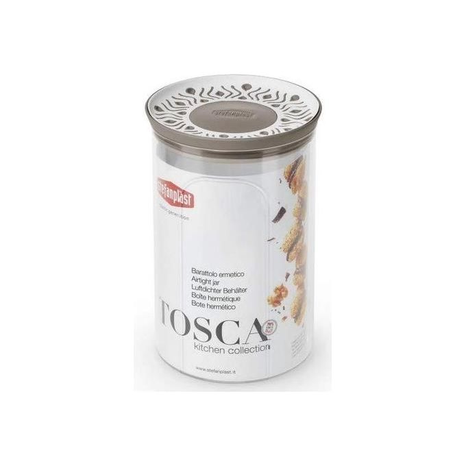 Barattolo plastica (1,2Lt) TOSCA Tortora 55450