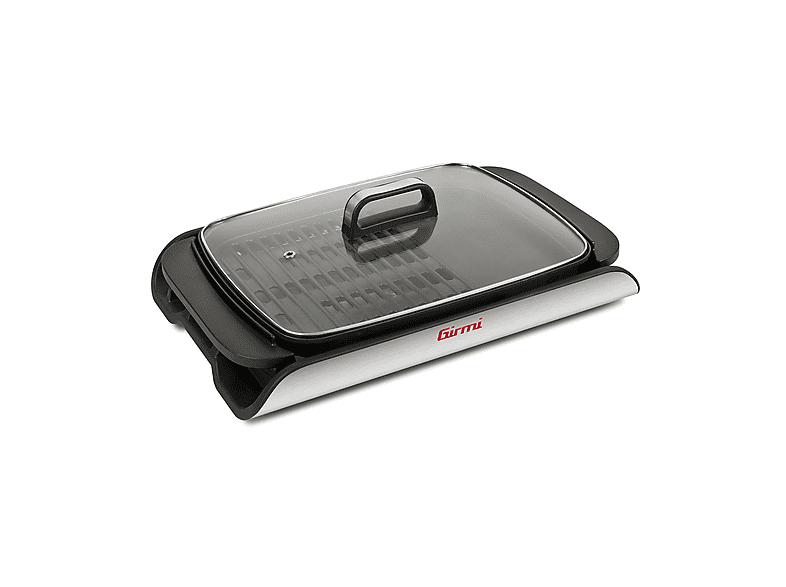 Barbecue GIRMI BARBECUE SMOKELESS , Elettrico, Potenza 2000 W, Nr. bruciatori 1, Griglia da 40 x 30 cm, Antiaderente, Contenitore per trattenere liquido e grasso, Copertura, Nero-Grigio Argento