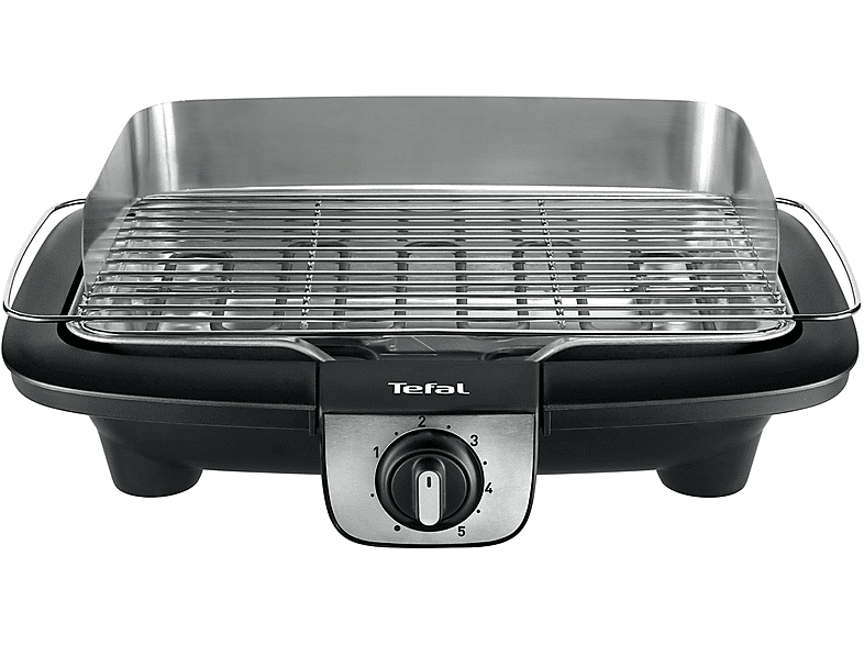 Barbecue TEFAL BG90A814, Elettrico, Potenza 2300 W, Griglia da 37 x 23.5 cm, Acciaio nichelato, Contenitore per trattenere liquido e grasso, Adatto lavastoviglie, Silver