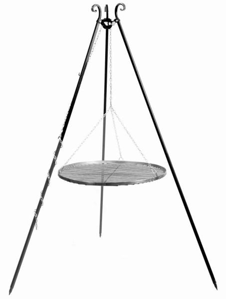 Barbecue Treppiede da 180 cm con griglia in acciaio naturale da 50 cm Barbecue Treppiede da 180 cm con griglia in acciaio naturale da 50 cm