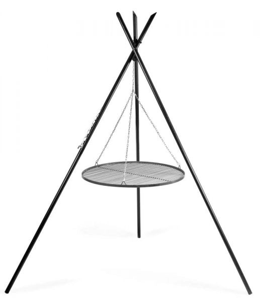 Barbecue Treppiede “TIPI” da 210 cm con Griglia in Acciaio Naturale da 80 cm Barbecue Treppiede “TIPI” da 210 cm con Griglia in Acciaio Naturale da 80 cm