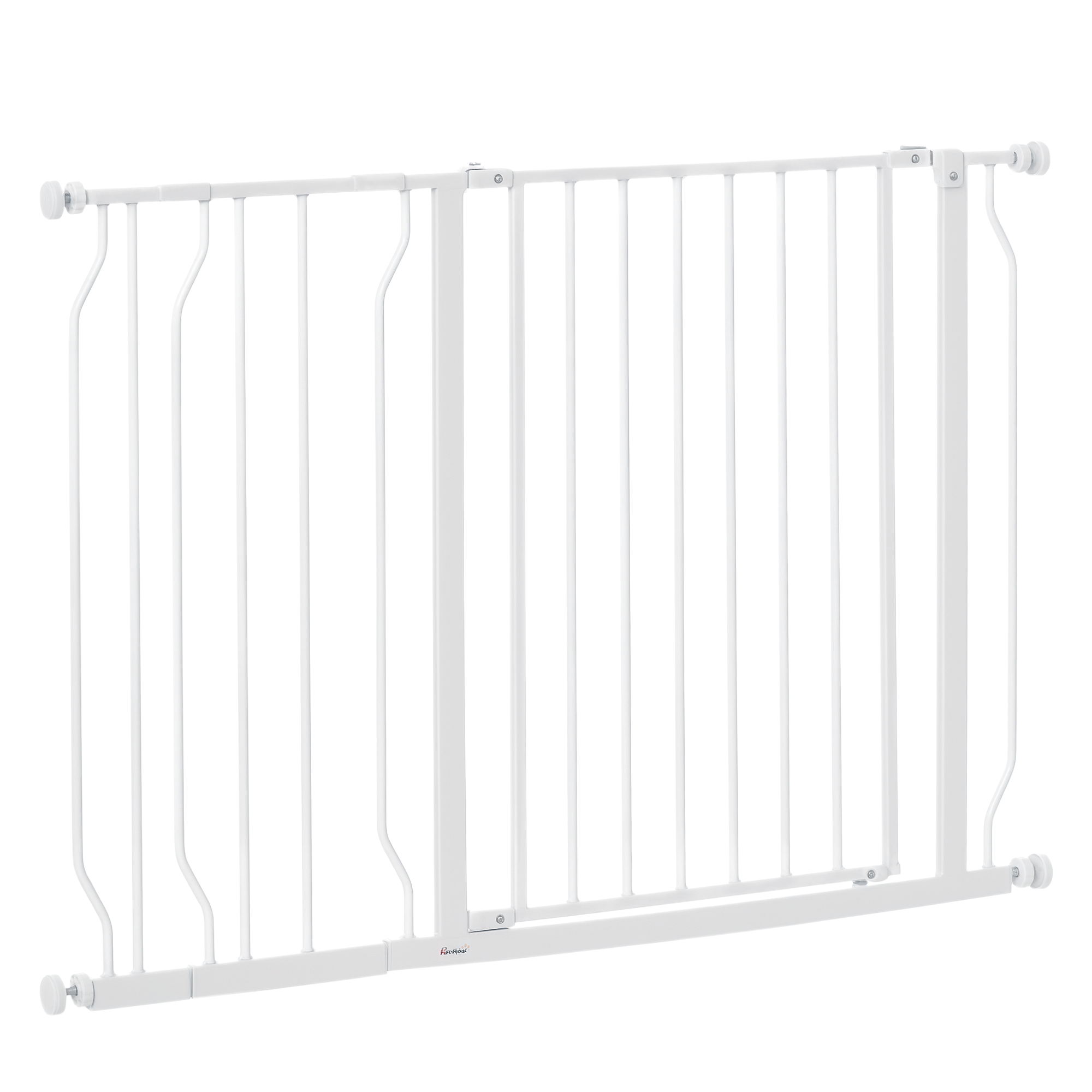 Barriera di sicurezza PawHut per cani, espandibile, 75-115x76 cm, per scale, corridoi, porte in acciaio e ABS nero