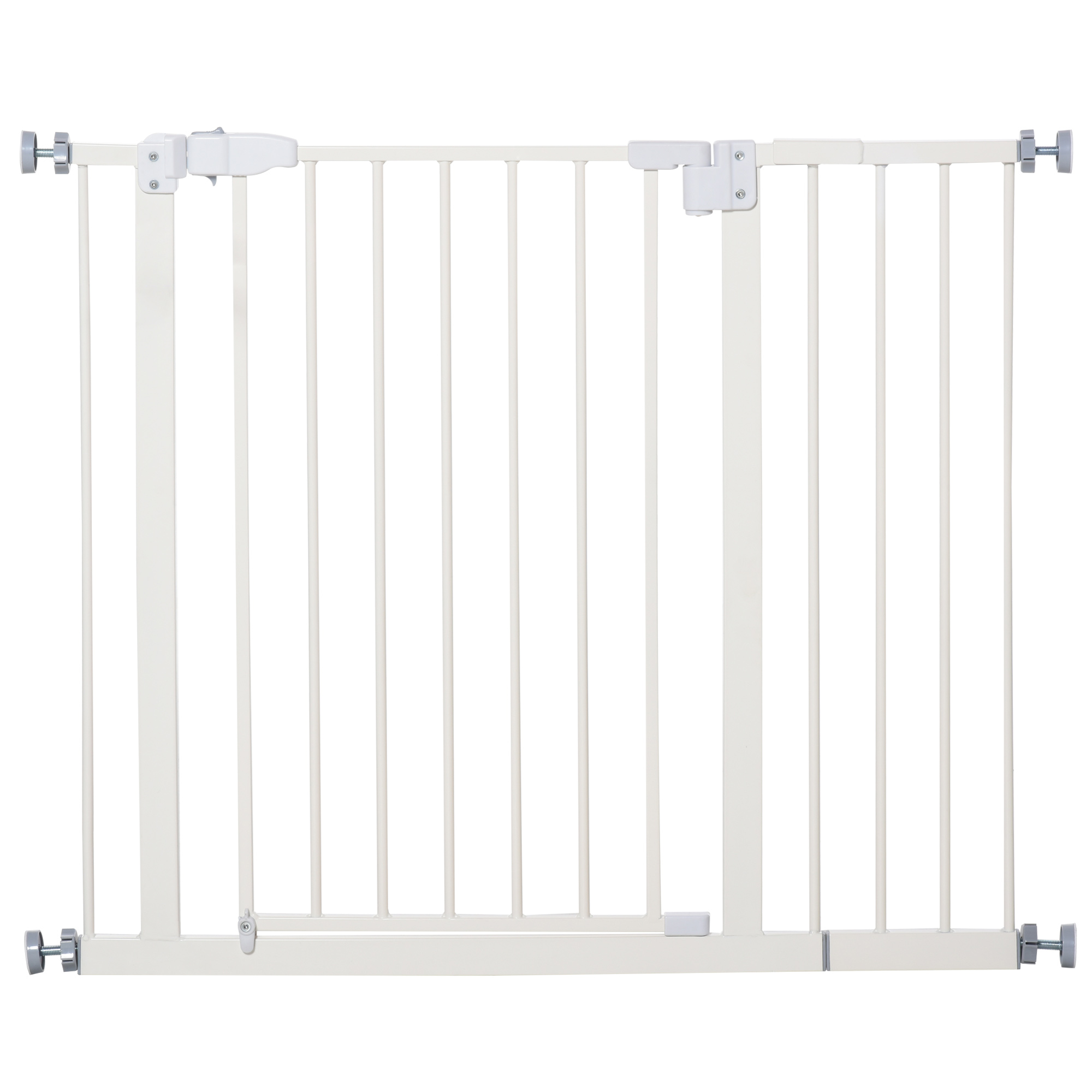 Barriera di sicurezza PawHut senza foratura, larghezza regolabile 74-80/91,5 cm, barriera automatica a doppio blocco