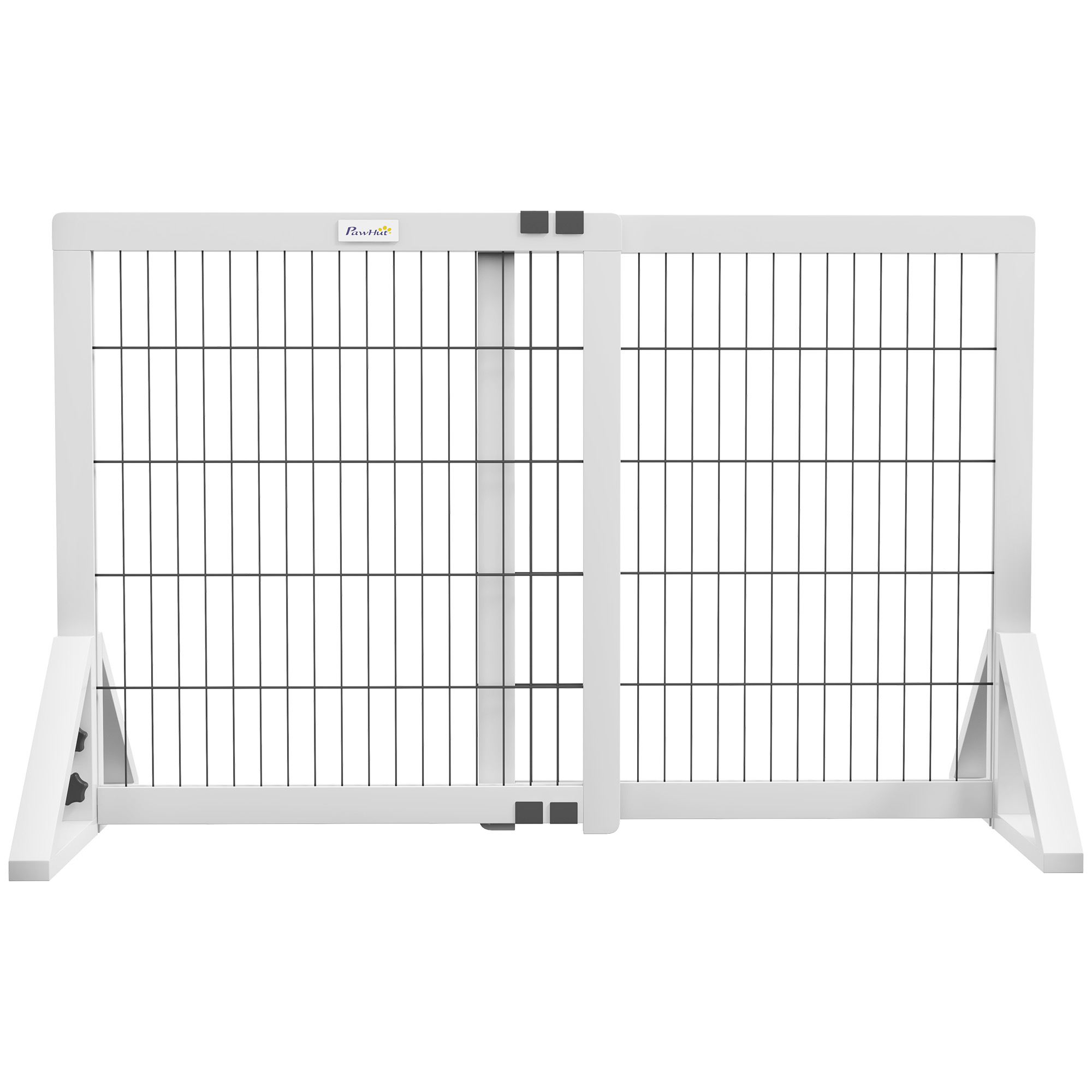 Barriera di sicurezza per cani PawHut, 2 pannelli, larghezza regolabile 63-106L x 44L x 67H cm, bianco