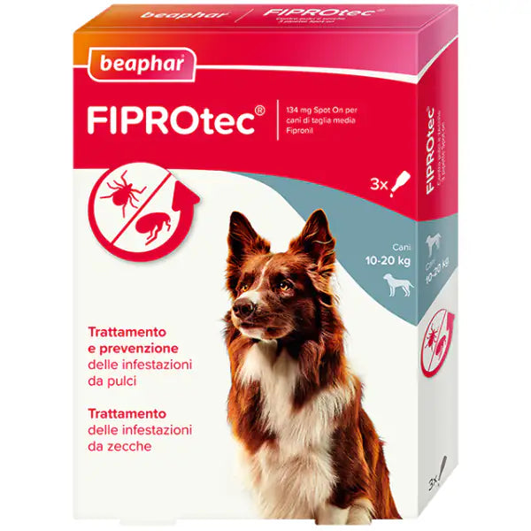 Beaphar Fiprotec Spot On per cani 3 pipette peso 10-20 kg (scadenza: 27/01/2027) - Antiparassitario per cani - 1° ORDINE? scegli tra BZR5 - BZR20 + 200 pt fedeltà Beaphar Fiprotec Spot On per cani 3 pipette peso 10-20 kg (scadenza: 27/01/2027) - Antiparassitario per cani - 1° ORDINE? scegli tra BZR5 - BZR20 + 200 pt fedeltà