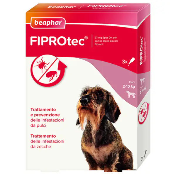 Beaphar Fiprotec Spot On per cani 3 pipette peso 2-10 kg - Antiparassitario per cani - 1° ORDINE? scegli tra BZR5 - BZR20 + 200 pt fedeltà