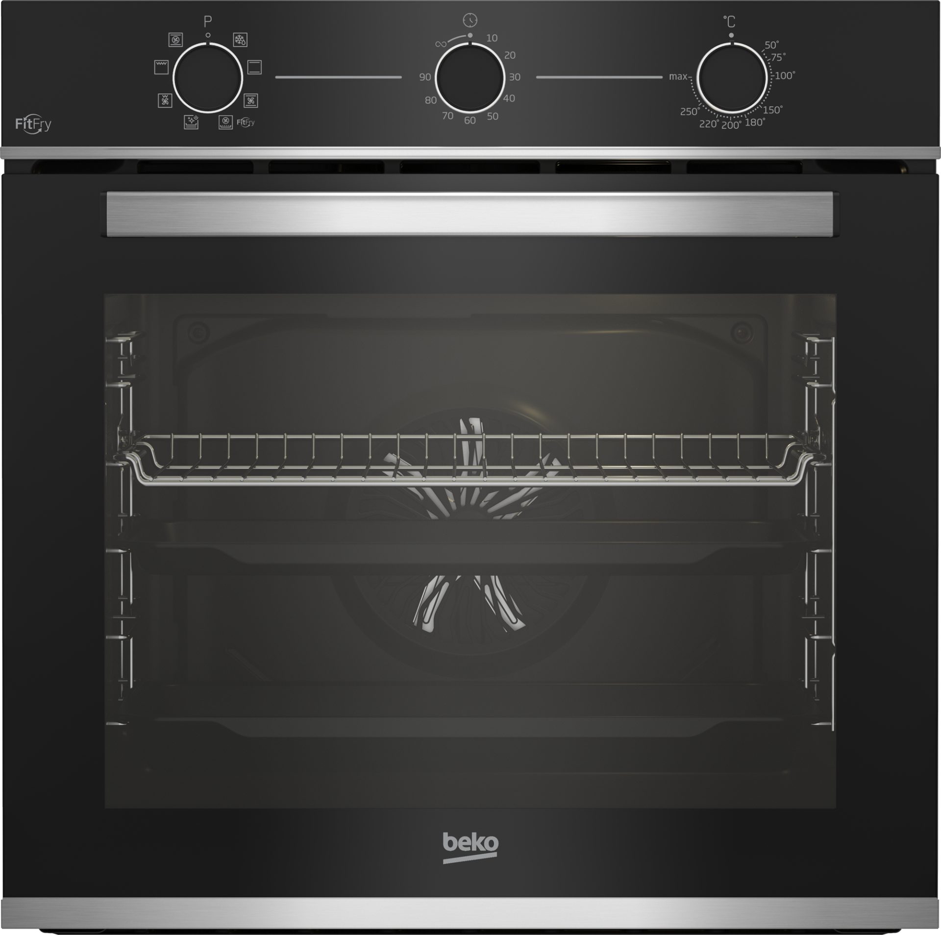 Beko B100 Bbima13100x Forno Multifunzione Tre Manopole Con Air Fry In Cristallo Nero E Inox Beko B100 Bbima13100x Forno Multifunzione Tre Manopole Con Air Fry In Cristallo Nero E Inox