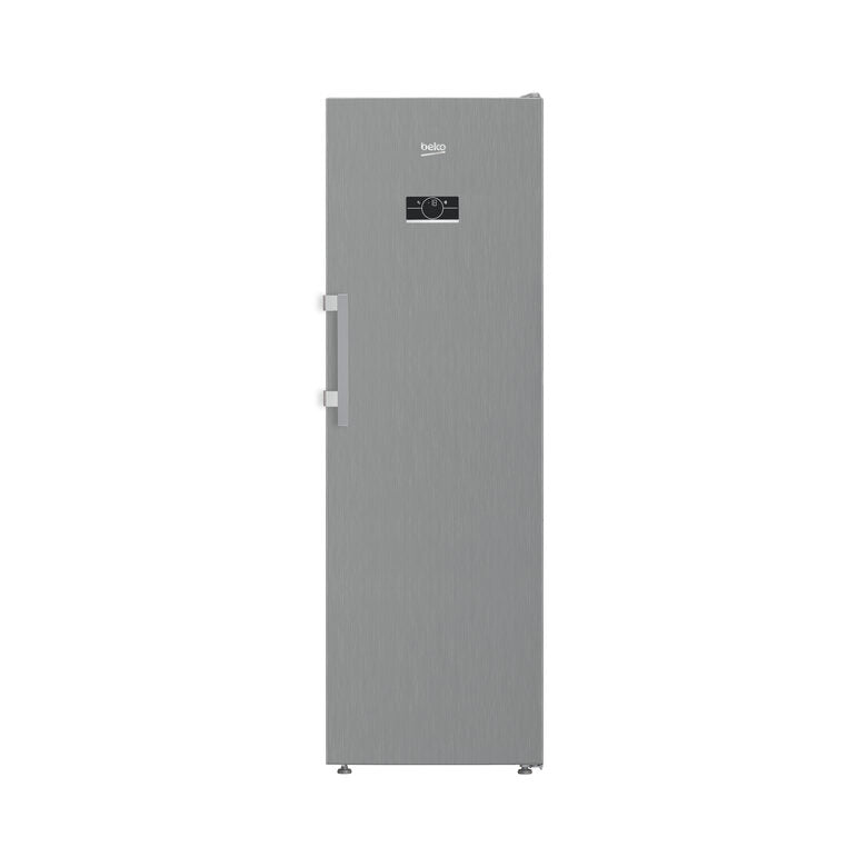 BEKO B7RFNE315XP Congelatore verticale, Capacità netta 286 l, dimensioni: L 60 cm, A 186,5 P 75 Rumorosità 34 dB(A), 5 cassetti, inox look, Classe D