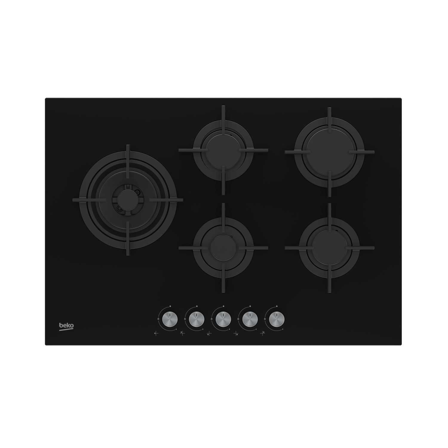 Beko - Hill 75222 S Piano Cottura Nero Da Incasso 75 Cm Gas 5 Fornelli Beko - Hill 75222 S Piano Cottura Nero Da Incasso 75 Cm Gas 5 Fornelli