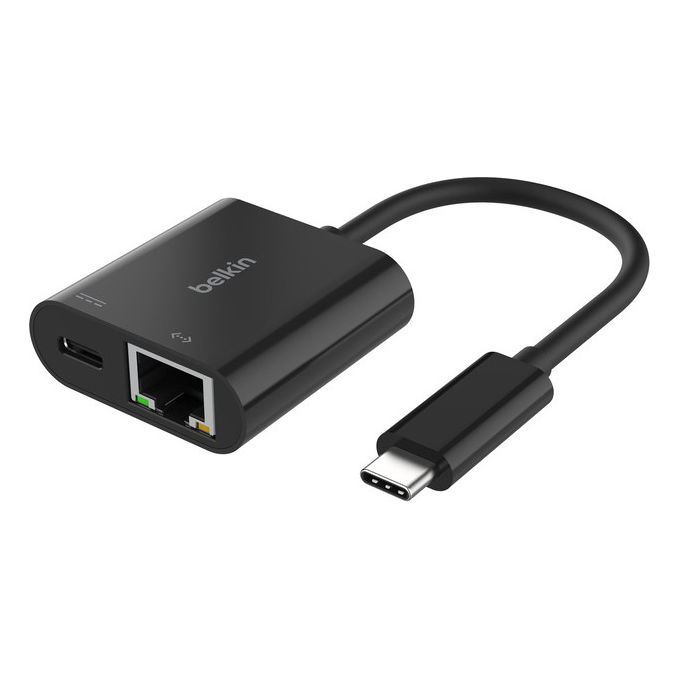 Belkin Adattatore USB-C Ethernet Ricarica 100W Nero INC019BTBK