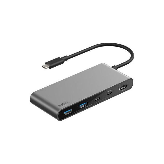 Belkin AVC023HQSGY Hub USB-C 7-in-1 Grigio Argento 2 USB-C HDMI 4K Belkin AVC023HQSGY Hub USB-C 7-in-1 Grigio Argento 2 USB-C HDMI 4K