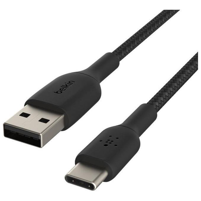 Belkin Boost Charge Cavo USB-C Intrecciato 1mt Nero Belkin Boost Charge Cavo USB-C Intrecciato 1mt Nero